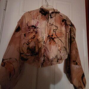 Anthropologie Watercolor Bomber Jacket, Size XS